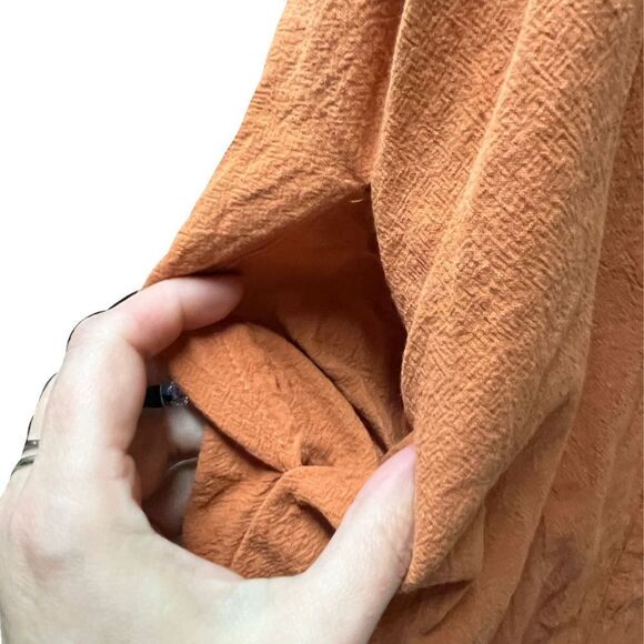 🌟 SHEIN Cotton Overall Dress Orange Women's Size 8/10 🌟 - Picture 5 of 5